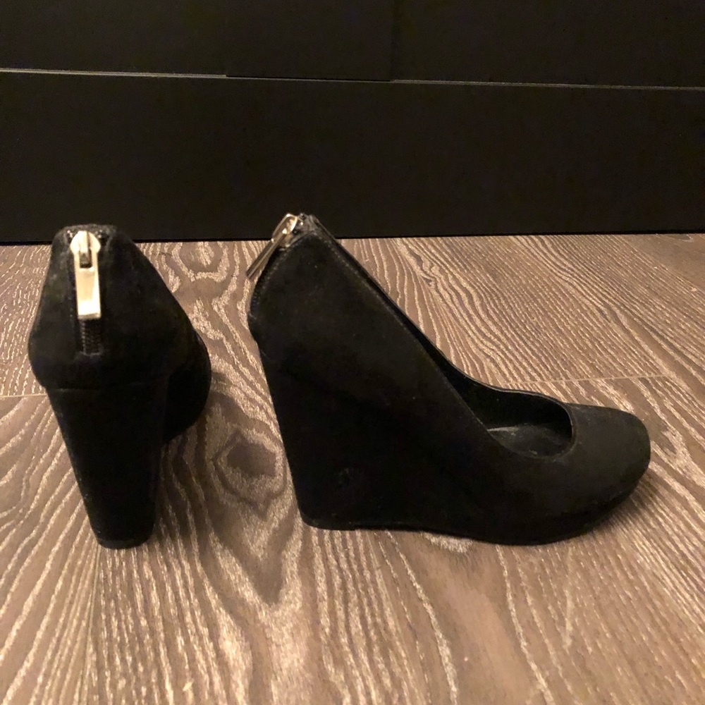 ALDO Black Wedges Suede